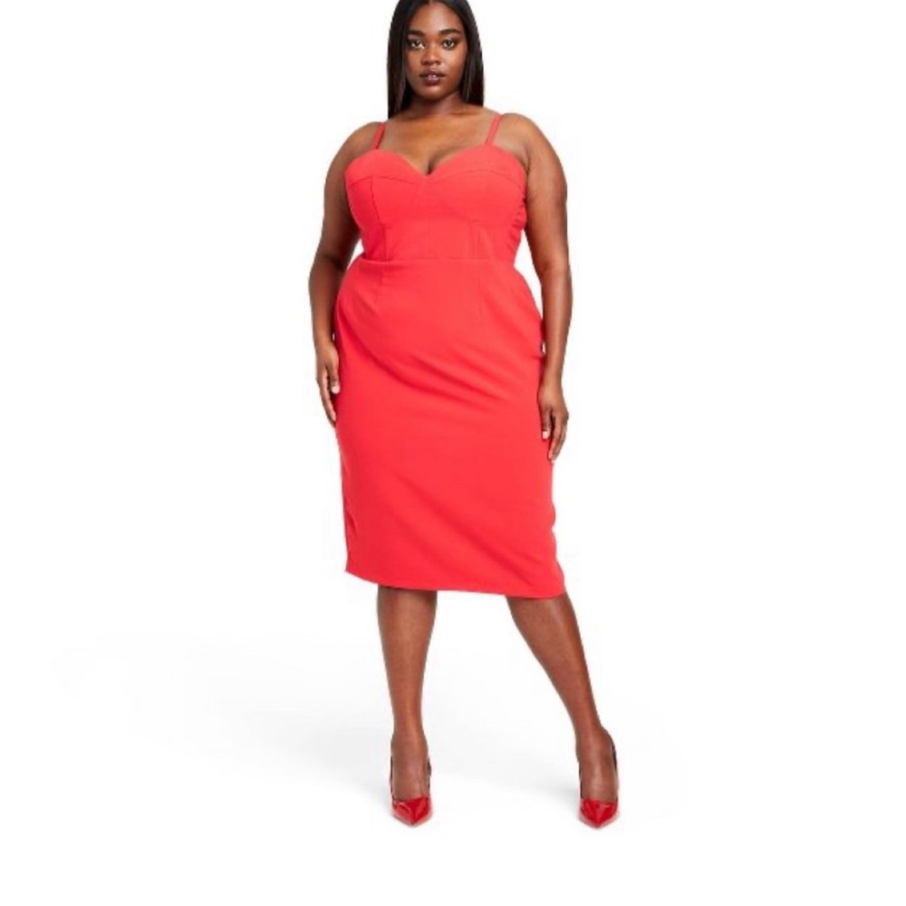 Sergio Hudson x Target Red Bustier MIDI Dress Size 2X NWT SOLD OUT